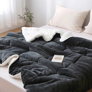 comet 居家羊毛觸感超細纖維棉被, 灰色