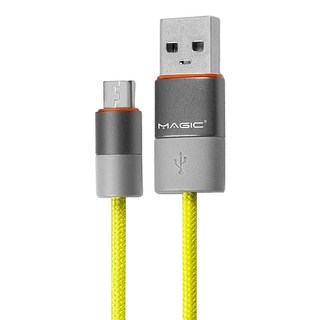 MAGIC 鴻象科技 USB2.0 轉 Micro USB 尼龍編織傳輸充電線, 1個, 嫩黃色, 1.5m