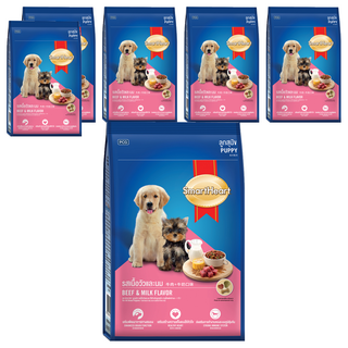 SmartHeart 慧心 幼犬配方 犬糧 富含DHA、Omega 補充鈣質, 牛肉 + 牛奶, 2.7kg, 6袋