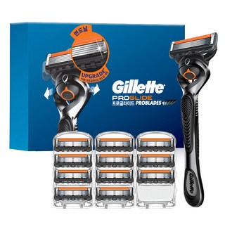 Gillette 吉列 正品 ProGlide 手動刮鬍刀刀架 + 刀片 12入, 1套