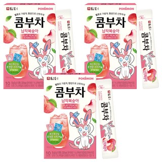 Damtuh 丹特 寶可夢扁水蜜桃康普茶, 5g, 10入, 3個