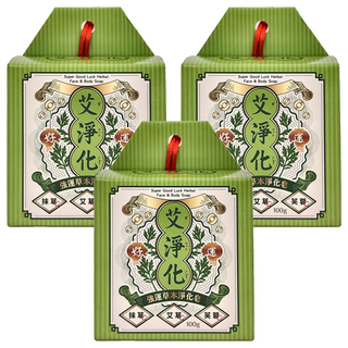 美吾髮 艾系列 強運草本淨化手工艾草皂 艾淨化, 100g, 3個