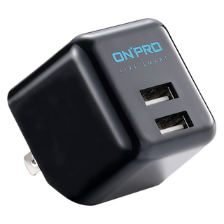 ONPRO 2埠 USB急速充電器, 深夜黑, 1個