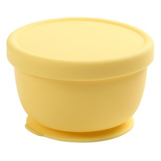 Dailylike Bon Bon 矽膠吸盤學習碗, 檸檬黃色, 1個