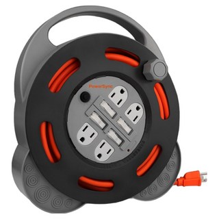 PowerSync 群加 工業用4開4插輪座延長用電源線組 3孔 TX44F310, 10m, 黑色, 1個