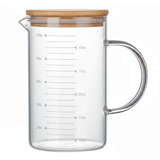 FOREVER 竹蓋可微波耐熱烘焙量杯 17.5 x 10cm 478g, 竹色, 1L, 1個