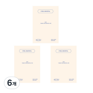 페이퍼리안 메이크 어 메모 메모북 감사노트, 혼합색상, 6개