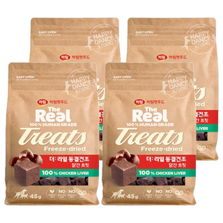 하림펫푸드 더리얼 강아지 동결건조 닭간 트릿, 닭간맛, 45g, 4개