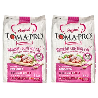 TOMA-PRO 優格 成幼貓化毛高纖配方 乾飼料, 雞肉 + 米, 3kg, 2袋