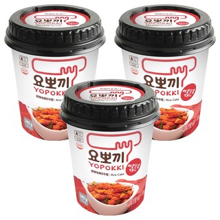 YOPOKKI 辣炒年糕杯 韓國原裝進口 微波即食, 140g, 3個