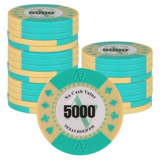 AAHM AA logo 德州撲克籌碼 5000, 綠色, 25個