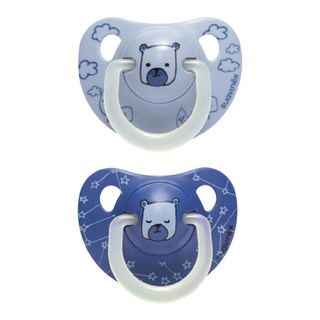 suavinex 蘇維妮 New 夜光系列 安撫奶嘴組, 6個月以上, 藍色小熊款, 2個