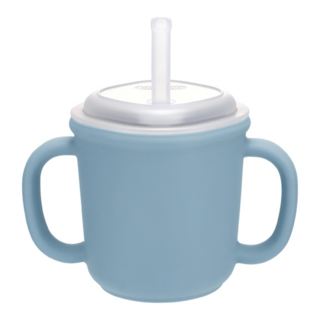 Edison 矽膠雙耳吸管杯, 200ml, 1個, 藍色