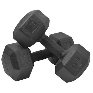 comet 運動六角啞鈴 黑色, 4kg, 2個