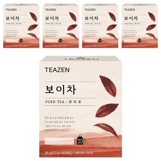 TEAZEN 茶禪 普洱茶茶包, 700mg, 40包, 5盒