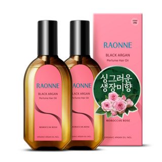 RAONNE 黑摩洛哥堅果香氛護髮油 摩洛哥玫瑰香, 100ml, 2瓶