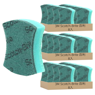 3M Scotch-Brite 百利 Basic 多用途三層雙面海綿菜瓜布, 8入, 3包