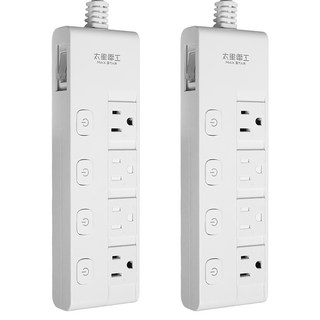 MAX STAR 太星電工 蓋安全五開四插滑蓋電腦線 1.8m, 白色, 2個