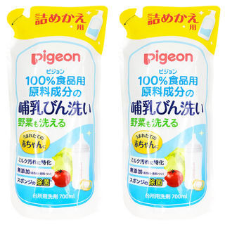 pigeon 貝親 奶瓶蔬果清潔劑 補充包, 700ml, 2包