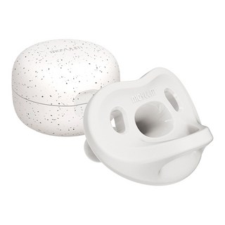 MOYUUM 全矽膠奶嘴 附奶嘴盒, 6個月以上, 雲白色, 1組