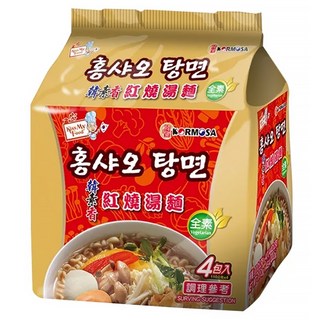 KORMOSA 韓寶 韓素香紅燒湯麵 全素 紅燒湯頭融合川味椒香 Q彈麵條, 4包