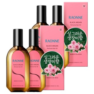 라온느 블랙 아르간 퍼퓸 헤어오일 에센스 모로칸 로즈, 100ml, 4개