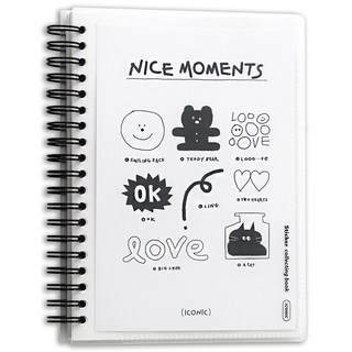 iconic 異形紙雙面Insta收納貼紙本, 01White, 80張, 1個