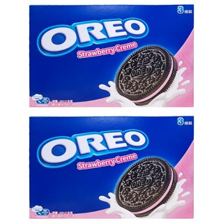 OREO 奧利奧 Space太空版夾心餅乾 草莓口味夾心 3條, 331.2g, 2盒