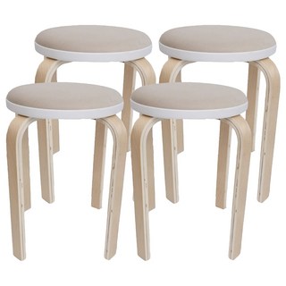 MH家居 曲木餐椅凳子 茶棕色, 奶茶棕色, 4張