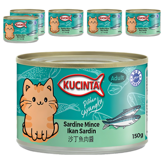 KUCINTA 科西塔 小貓罐, 沙丁魚肉醬, 150g, 6罐