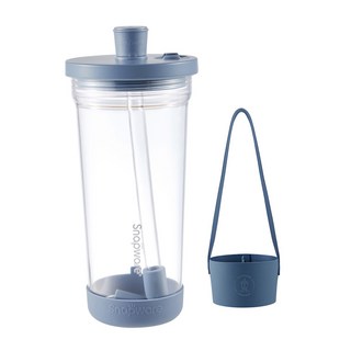 Corelle Brands 康寧餐具 Snapware Tritan 跳跳吸管杯 附杯套, 碧波藍, 840ml, 1個