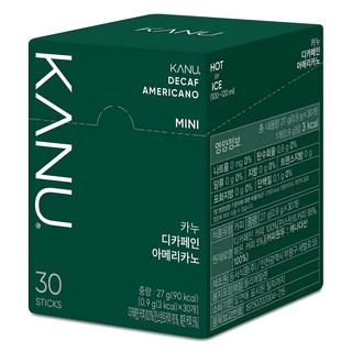 KANU 低咖啡因即溶美式咖啡 迷你裝, 0.9g, 30條, 1盒