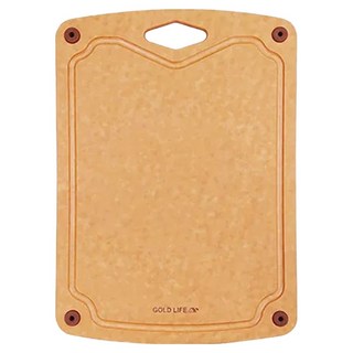 GOLD LIFE 高密度不吸水纖維砧板 取自美國FSC合法原木纖維 29.8x21.5x0.6CM, 菱形孔 木色, 1個