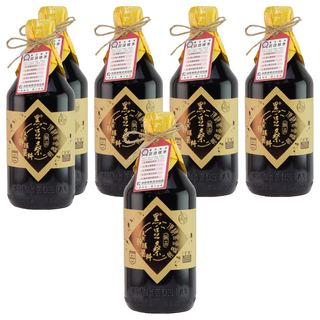 黑豆桑 天然極品頂級黑金醬油, 添加海鹽, 高粱代替小麥, 黑豆釀造, 550ml, 6瓶