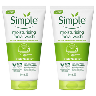 Simple 清妍 親膚系列 溫和保濕潔顏乳 維他命E+2倍B5 不含皂配方, 150ml, 2件