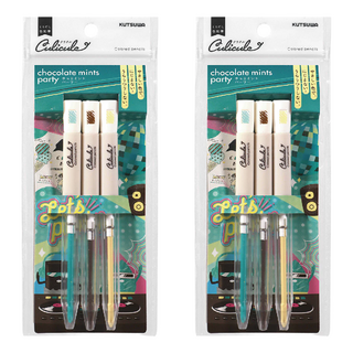 KUTSUWA Culiculu 旋轉色鉛筆組 薄荷巧克力, 3色, 2組