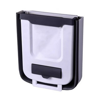 德德小品集 懸掛式可折疊垃圾桶 9L, 白灰色 款式隨機, 加大款