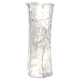 eclat 匠心花藝高雅花紋六角時尚晶透花瓶 玉竹小款 650g, 玉竹小款 透明