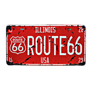 OPUS LOFT 純真年代 仿舊鐵皮車牌 美國66號公路, 31 x 15cm