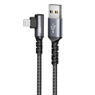 CODEWAY 90度 USB C to USB C 快充充電線, 3m, 灰色, 1條