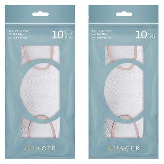 CHACER 佳和口罩 大童4D立體醫用口罩, 雲柔粉白, 10片, 2包