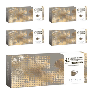 CHACER 佳和口罩 大童4D立體醫用口罩, 銅色, 3片, 5盒