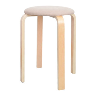 10X10 簡約原木布面椅凳, 米色, 1個