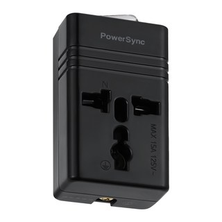 PowerSync 群加 1開萬國轉換台灣2P插頭 TY1C0 6.8 x 4 x 2.8cm 黑色 52.5g, 1個