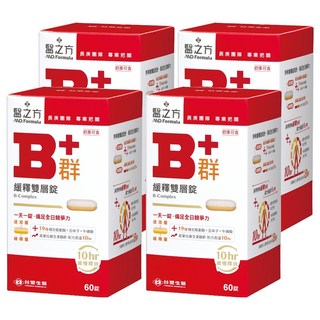 台塑生醫 MD Formula 醫之方 緩釋B群雙層錠 高單位維生素B群 添加乳清蛋白+五味子+牛磺酸 10小時緩釋技術, 60顆, 900mg, 4盒