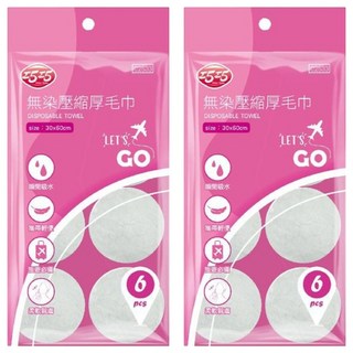 巧巧 無染壓縮厚毛巾, 6個, 2包