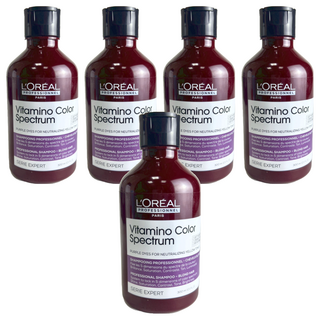 L'OREAL PROFESSIONNEL 巴黎萊雅PRO 夜燦矯色洗髮精 染後護色 持久亮麗 沙龍級護理, 300ml, 5瓶