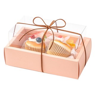 뮤니드 그레이스 쇼케이스 리본 선물상자, 핑크 + 샤무드 브라운 리본, 1개