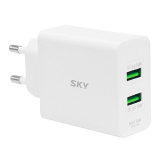 SKY 필 Q2 듀얼포트 고속충전 어댑터 36W, 혼합색상, 1개