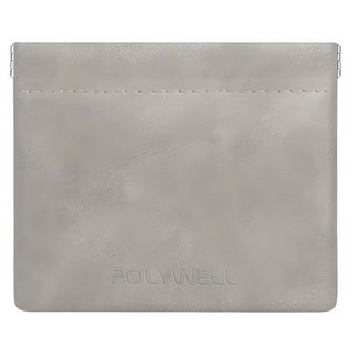 POLYWELL 寶利威爾 彈片收納包 15*11.5 cm 絨布 灰色 PW15-T65-0812, 1個